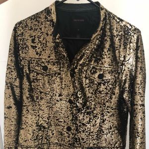 True Religion sequin gold and black jacket